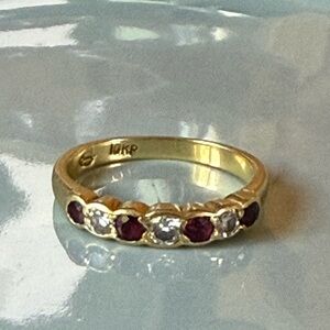 10K Gold, Diamond and Ruby Ring